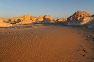 Sunset on the White desert, Sahara desert, Egypt