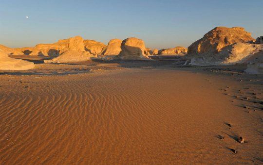 Sunset on the White desert, Sahara desert, Egypt